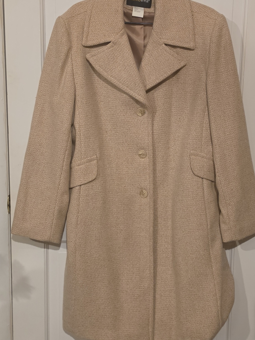 Metrostyle Wool Blend Tweed Walking Coat (Tag Size 20 - Fits like 16/18